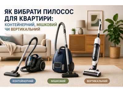 Як вибрати пилосос для квартири: контейнерний, мішковий чи вертикальний