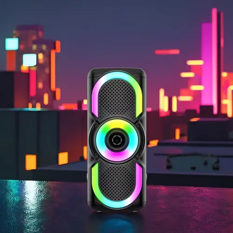 Портативна колонка E-4203 16 Вт з Bluetooth, RGB-підсвіткою, FM/USB/AUX