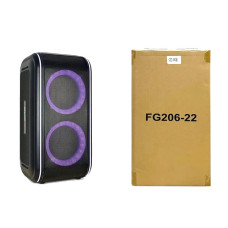 Портативна колонка FG206-22 30 Вт, 2×6,5″, Bluetooth, RGB, TWS, USB, MicroSD та FM