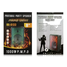 Портативна колонка RX-8133 30 Вт, Bluetooth 5.0, USB/TF, FM, караоке-мікрофон, RGB-підсвітка, TWS, акумулятор 2400 мА·год
