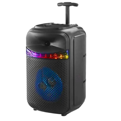 Портативна колонка RX-8188 Bluetooth 5.0 з караоке-мікрофоном, LED-підсвіткою, FM, USB, AUX та акумулятором 1800 мА·год