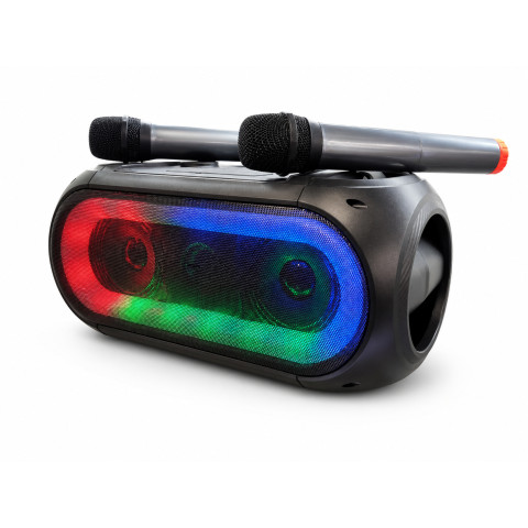 Портативна караоке-колонка ZQS-4247 з Bluetooth 5.0, TWS, FM, USB/TF/AUX, LED-підсвіткою та мікрофонами