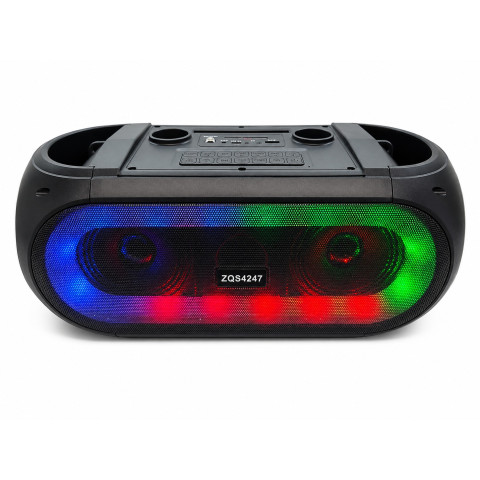 Портативна караоке-колонка ZQS-4247 з Bluetooth 5.0, TWS, FM, USB/TF/AUX, LED-підсвіткою та мікрофонами