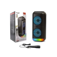 Портативна колонка-караоке ZQS-6227 20 Вт, 2×6,5″, Bluetooth, USB, LED-підсвітка, з мікрофоном