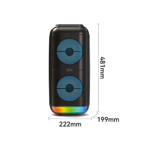 Портативна колонка-караоке ZQS-6227 20 Вт, 2×6,5″, Bluetooth, USB, LED-підсвітка, з мікрофоном