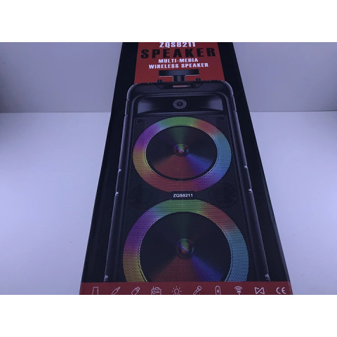 Портативна колонка ZQS-8211 40 Вт з Bluetooth, USB, AUX, підсвіткою та мікрофоном