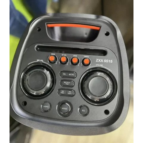 Портативна колонка ZXX-5515 з підсвічуванням Bluetooth, пультом ДК та 2 мікрофонами
