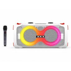 Портативна колонка для караоке ZXX-8082 60 Вт, 2×6,5″, Bluetooth, TWS, FM, USB/TF/AUX, LED-підсвітка, з мікрофоном