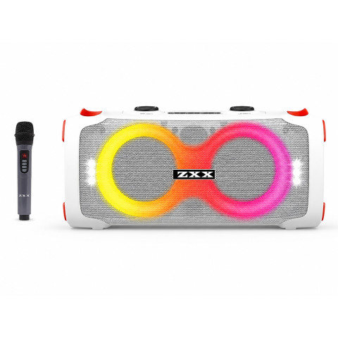 Портативна колонка для караоке ZXX-8082 60 Вт, 2×6,5″, Bluetooth, TWS, FM, USB/TF/AUX, LED-підсвітка, з мікрофоном