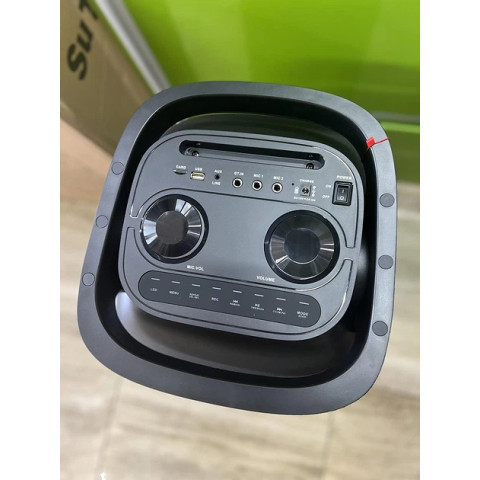 Портативна акустична система ZXX-8850/6733 60 Вт 8″, 71×33×31 см, USB/TF/FM/Bluetooth/MIC, з підсвіткою, пультом ДК та мікрофоном, чорна