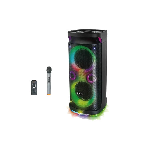 Портативна акустична система ZXX-8850/6733 60 Вт 8″, 71×33×31 см, USB/TF/FM/Bluetooth/MIC, з підсвіткою, пультом ДК та мікрофоном, чорна
