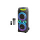 Портативна колонка для караоке ZXX-9900 80 Вт, 2×10″, Bluetooth, LED-підсвітка, з 2 мікрофонами