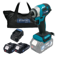 Акумуляторний імпульсний гвинтоверт PROFI-TEC PID1820BL POWERLine (2×PT2520MP (2.5 Аг), зарядний пристрій)