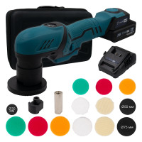 Акумуляторна ексцентрикова полірувальна машина PROFI-TEC PPM-8012SCP Set Professional (2×PT1225 (2.5 Аг), зарядний пристрій)