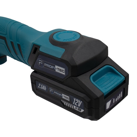 Акумуляторна ексцентрикова полірувальна машина PROFI-TEC PPM-8012SCP Set Professional (2×PT1225 (2.5 Аг), зарядний пристрій)