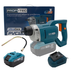 Акумуляторний вібратор для бетону PROFI-TEC PCV1535 (1×PT2080EP (8.0 Аг), зарядний пристрій)