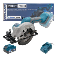 Акумуляторна універсальна дискова пила PROFI-TEC PPCA14020 UltraCore (1×PT2040VX (4.0 Аг), зарядний пристрій)