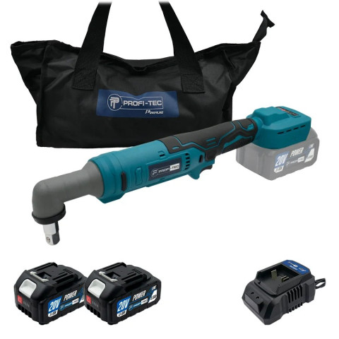 Акумуляторный угловой гайковерт PROFI-TEC PWR1620BL POWERLine (2×PT2040MP (4.0 Ач), зарядное устройство)