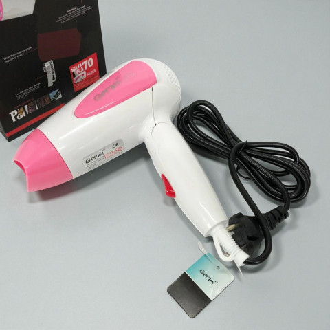 Фен дорожній Gemei GM-1756 1200 Вт Рожевий