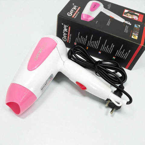 Фен дорожній Gemei GM-1756 1200 Вт Рожевий