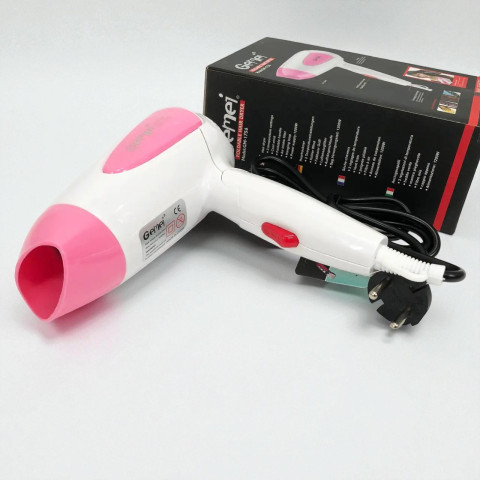 Фен дорожній Gemei GM-1756 1200 Вт Рожевий