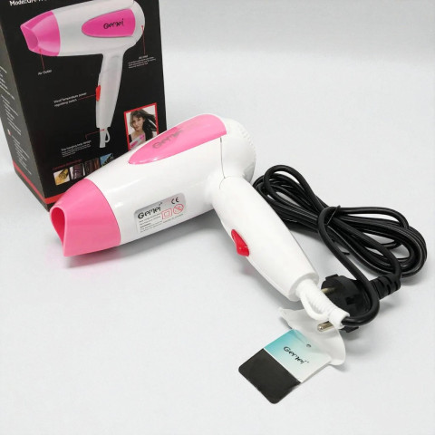 Фен дорожній Gemei GM-1756 1200 Вт Рожевий