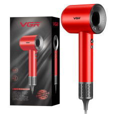 Профессиональный фен VGR V-445 1600 Вт холодный обдув ионизация Красный