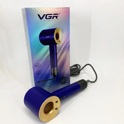 Профессиональный фен VGR V-445 1600 Вт холодный обдув ионизация Синий