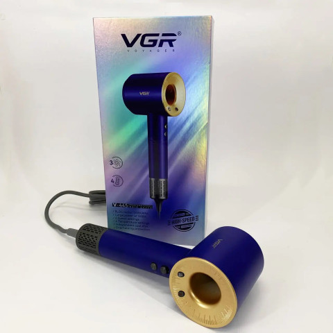 Профессиональный фен VGR V-445 1600 Вт холодный обдув ионизация Синий