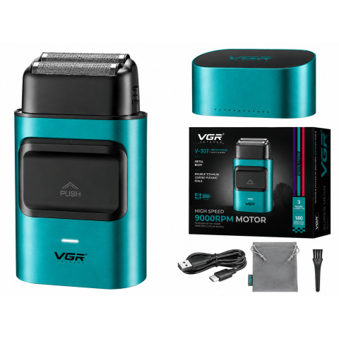 Електробритва VGR V-307 для чоловіків, шейвер для бороди та голови, USB