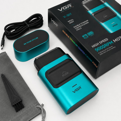 Електробритва VGR V-307 для чоловіків, шейвер для бороди та голови, USB