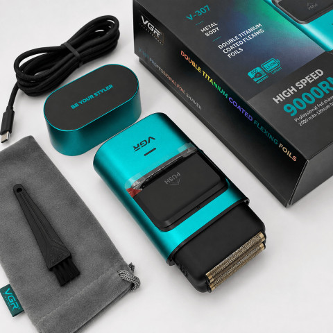 Електробритва VGR V-307 для чоловіків, шейвер для бороди та голови, USB