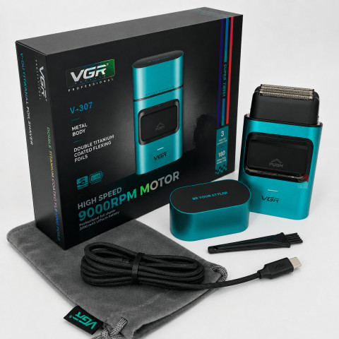 Електробритва VGR V-307 для чоловіків, шейвер для бороди та голови, USB