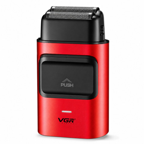 Електробритва-шейвер VGR V-307 RED для бороди, 2 титанові сітки, 180 хв, USB-C