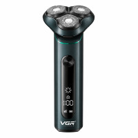 Электробритва VGR V-310 роторная 3 головки IPX7 LED USB-C для сухого и влажного бритья