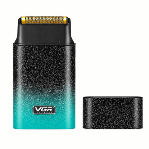 Акумуляторний шейвер VGR V-326 Green, сіткова бритва LED IPX6, до 80 хв роботи