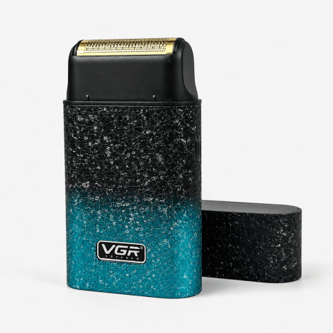 Акумуляторний шейвер VGR V-326 Green, сіткова бритва LED IPX6, до 80 хв роботи