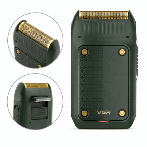 Акумуляторна електробритва VGR V-353 Black, шейвер для бороди та вусів з USB Type-C