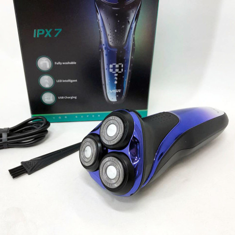 Електробритва VGR V-306 акумуляторна роторна 3 головки USB IPX7
