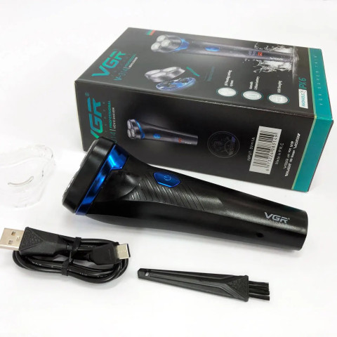 Електробритва VGR V-314 акумуляторна роторна 3 головки USB IPX6