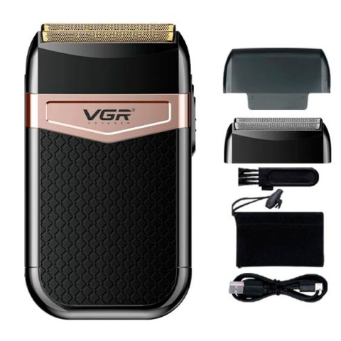 Електробритва-шейвер VGR V-331 акумуляторна сіткова 2 головки USB IPX4
