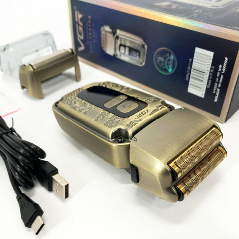 Електробритва-шейвер VGR V-337 акумуляторна сіткова 2 головки USB IPX6