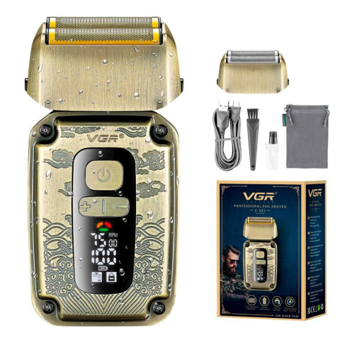Електробритва-шейвер VGR V-337 акумуляторна сіткова 2 головки USB IPX6