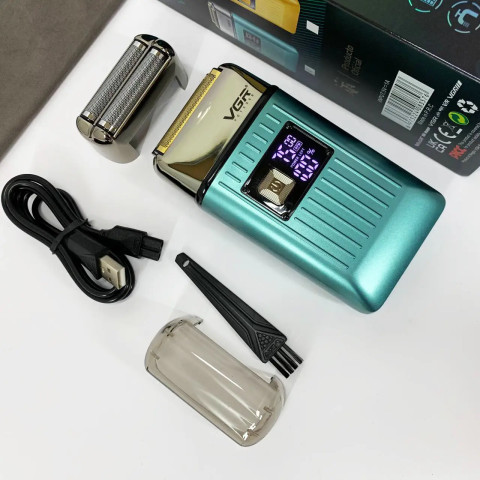 Електробритва-шейвер VGR V-357 акумуляторна сіткова 2 головки USB IPX6