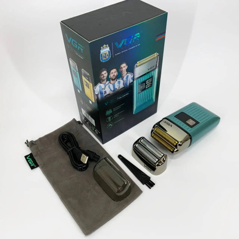 Електробритва-шейвер VGR V-357 акумуляторна сіткова 2 головки USB IPX6