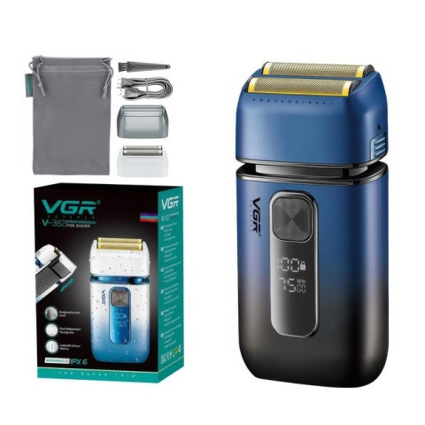 Електробритва-шейвер VGR V-362 акумуляторна сіткова 2 головки USB IPX6