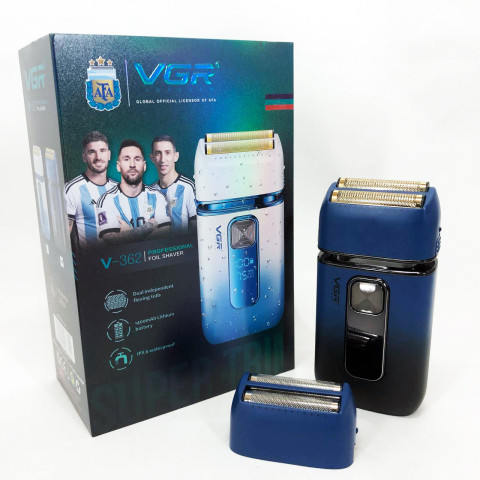 Електробритва-шейвер VGR V-362 акумуляторна сіткова 2 головки USB IPX6