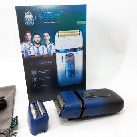 Електробритва-шейвер VGR V-362 акумуляторна сіткова 2 головки USB IPX6