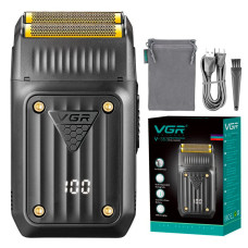 Електробритва-шейвер VGR V-363 акумуляторна сіткова 2 головки USB