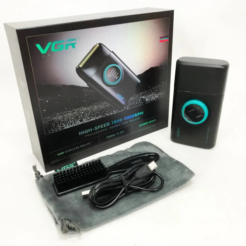 Електробритва-шейвер VGR V-377 акумуляторна сіткова 2 головки USB